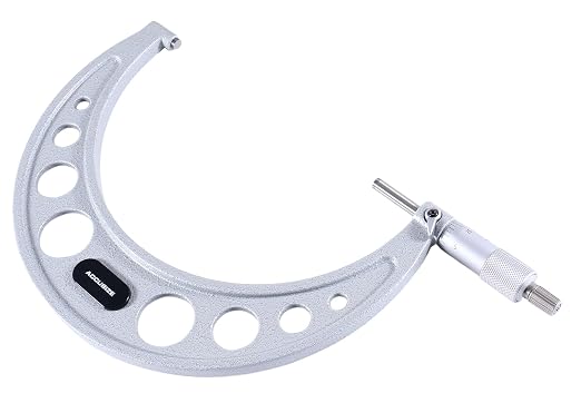 Accusize Industrial Tools Outside Micrometer, 6-7", EG00-0007 | 6-7", Ultra-Precision, Carbide Tipped, M-Type, Resolution 0.0001", Ratchet Friction Thimble, Solid Storage Case