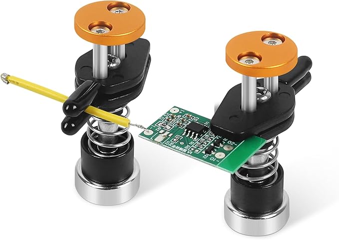 NOEVSBIG Magnetic Helping Hands Clamp Metal Adjustable Third Hand Soldering Holder Stand For Small Electronics, Hobby DIY Craft, PCB Repair, Precise Work, Exclusive Dual-Head Ultra-Grip
