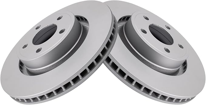 TRQ Front Brake Rotor Set G Coated Vented Compatible with 2015-2020 Ford Mustang