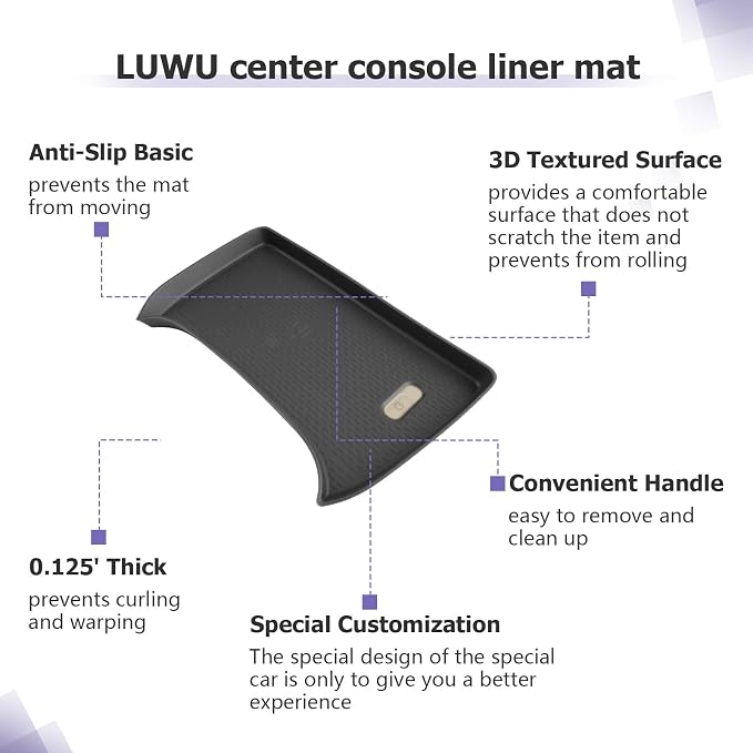 LUWU 2026 Crosstrek Wireless Charging Anti-Slip Mat Compatible with 2024 2025 2026 Crosstrek Accessories Silicone Protective Pad Liner Protective Pad Center Console Phone Charger Liner Mat Black