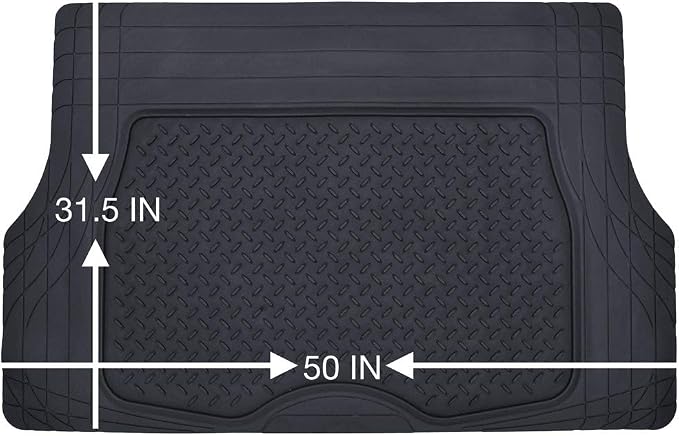 Motor Trend DualFlex Blue Floor Mats for Cars & Cargo Mat Full Set - All Weather Front & Rear Rubber Automotive Floor Mats & Cargo Liner for SUV, Car, & Van - Interior Trunk Mat & Floor Cover