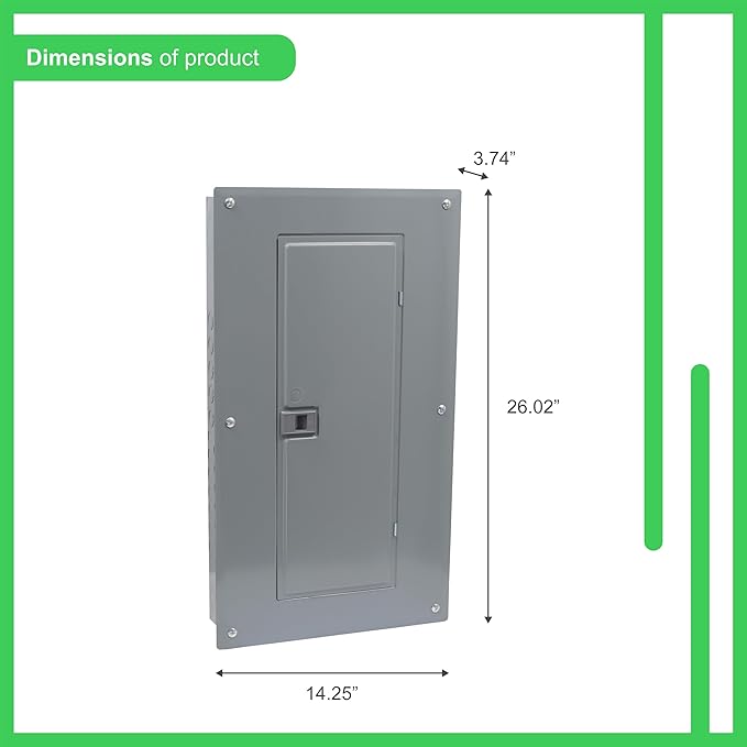 Square D - HOM2448L125PQGC Homeline 125 Amp 24-Space 48-Circuit Indoor Main Lug Qwik-Grip Plug-On Neutral Load Center with Cover and Ground Bar