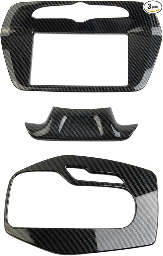 Korlot Carbon Fiber Style Central Control Navigation Screen Shift Panel Steering Wheel Cover Trims Kit Accessories for Chevrolet Camaro 2017-2024