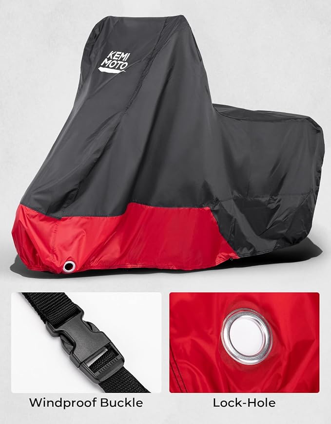 KEMIMOTO Heavy Duty 420D Weatherproof Motorcycle Cover Compatible with CT125 Trail 125 Hunter Cub Outdoor Indoor All Weather Protect from Dust Sunlight Rain Covers
