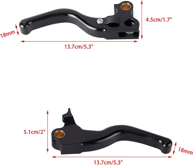 3 Finger 5.9" CNC Shorty Hand Control Lever Kit Brake Clutch Levers Fit for Harley Sportster 1996-2003, Dyna 1996-2017, Softail 1996-2014, Touring 1996-2007(Gold)
