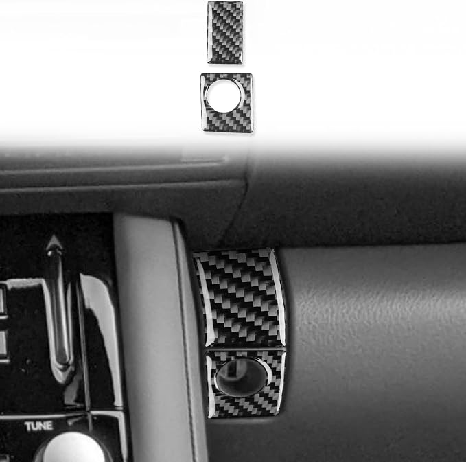 Soft Carbon Fiber Car Interior Glove Box Switch 2/Piece Decorative Sticker for Lexus RC300 350 200T 15-24 Carbon Fiber Interior Accessories