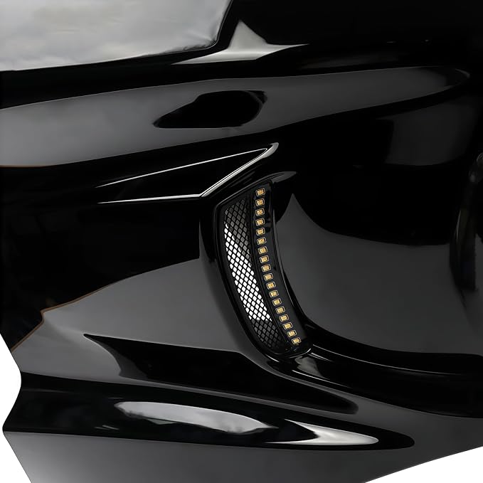 Motorcycle Headlight Fairing Vent Lights for Softail Low Rider ST FXLRST 2022-2024/Low Rider El Diablo FXRST 2022 LED Indicator Front Turn Signal Lamp Plug & Play 1 Pair Motorcycle Accessory