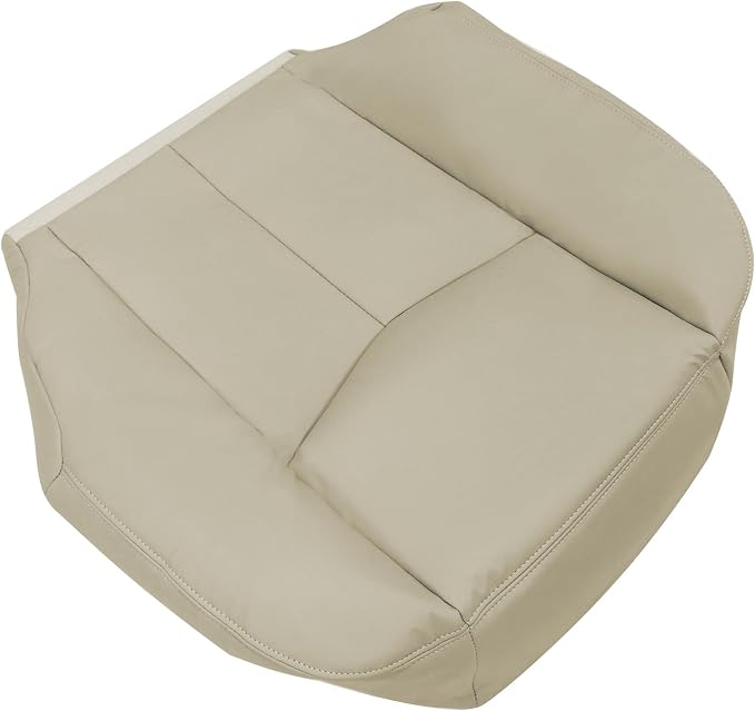Driver and Passenger Side Bottom and Top Lean Back Leather Seat Covers Light Neutral Tan #522 or 52i Compatible with Chevy Avalanche Tahoe Suburban GMC Yukon XL 2003 2004 2005 2006