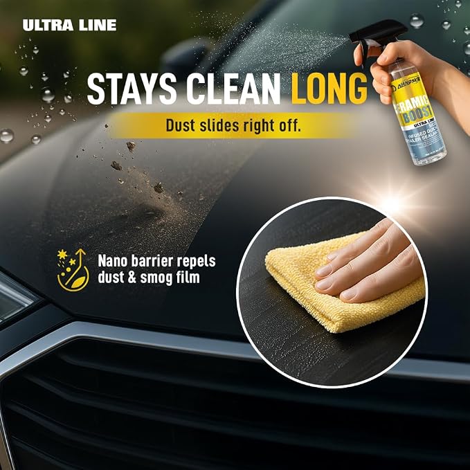 Nanoskin Ultra Line CERAMIC BOOST 55 Gallons –DIY Ceramic SiO2 Spray Sealant for Finishes and Ceramic Coatings | Proprietary (Nano SiO2) Formula | Cars, Trucks, Boats, Bikes, ATV, RV, Glass