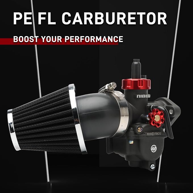 NIBBI PE19 Carburetor Kit, 19mm Carburetor with Carb Jets - Fit for 100cc 110cc 125cc Dirt Bike Pit Bike Apollo TaoTao Lifan Kayo SSR
