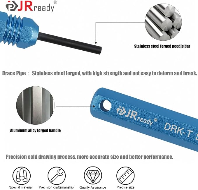 JRready ST5252 Pin Removal Tools Kit for AMP/Molex .062" & 0.093" Pins and Socket Contact Connectors, Delphi Weatherpack/Molex Pin Extractor Tool kit 7PCS Size