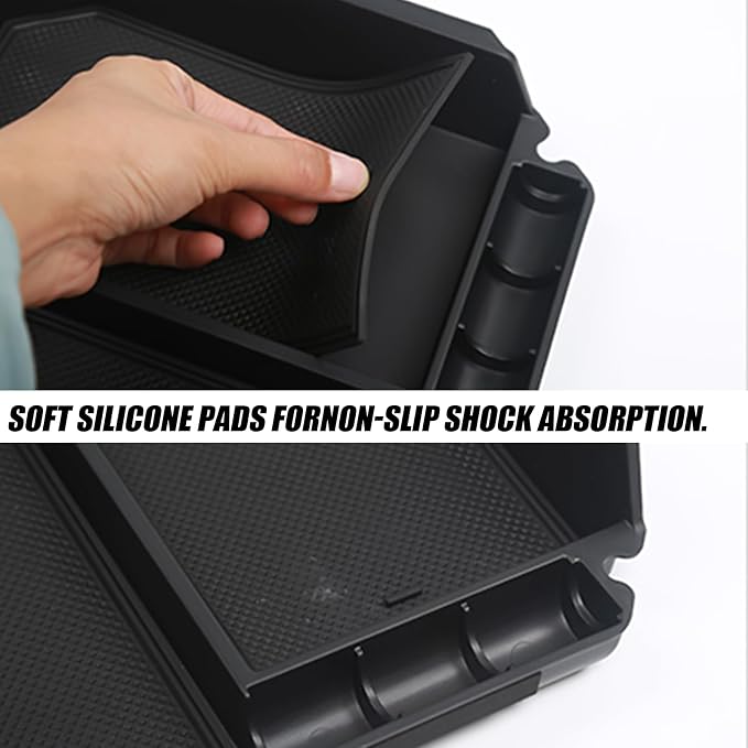 Tlyard Double Layer Center Console Organizer for Tesla Cybertruck 2024 2025 2026, 2pcs ABS Console Tray Insert storage box for Cybertruck Accessories
