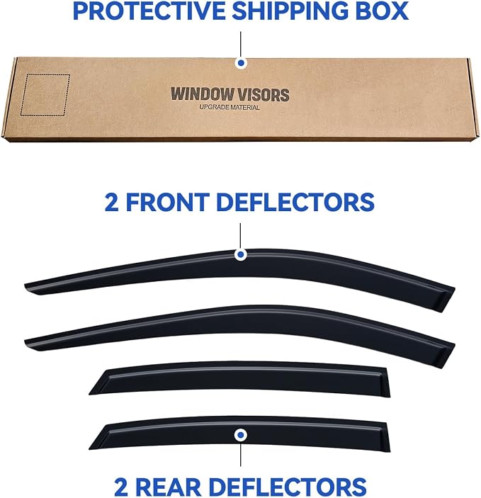 Window Visors Rain Guards for 2021 2022 2023 2024 Toyota Venza, Out-Channel Window Vent Wind Deflectors Visors Shades for 21 22 23 24 Venza LE Nightshade Limited