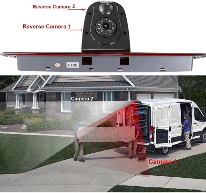 Sprinter Van Brake Light Backup Dual Lens Camera Compatible with Dodge Benz Sprinter W906 /V W Crafter Vans