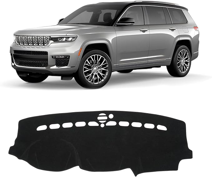 KUST Black Dash Cover for 2011-2022 Jeep Grand Cherokee (NOT for Jeep Cherokee & Grand Cherokee L) Non-Slip Dashboard Cover Polyester Interior for Grand Cherokee Accessories No Glare