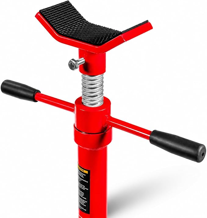Stark USA Under Hoist Support Lift Jack Stand Wide Base 1/2 Ton 1,000 lbs Capacity Spin Handle, Self-Locking Threaded Screw, for Vehicle Lifting & Support