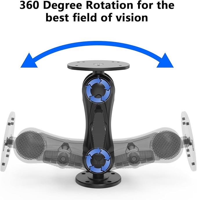 Aluminum Alloy Fish Finder Mount with C Size 1.5" Ball Rectangular Plate & Round Base, 5.19" Arm Marine Electronic Mount Compatible with Garmin,Humminbird Kit (Black)