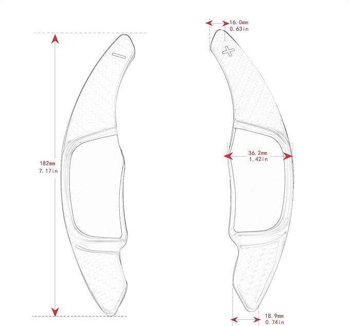 Steering Wheel Shift Paddle Extended Shifter Trim Cover Compatible with Volkswagen Golf 7 Scirocco SAGITAR GLI LAMANDO GTS Polo GTI Carbon Fiber Car Accessories Gloss Red