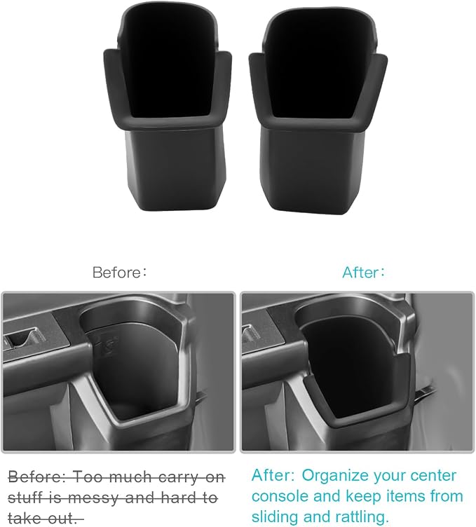 CDEFG 2Pcs for 2025 2026 Toyota 4Runner Center Console Organizer Rear-Door Storage for 2025 2026 Toyota 4Runner Accessories(Back Doors Cup Holders)