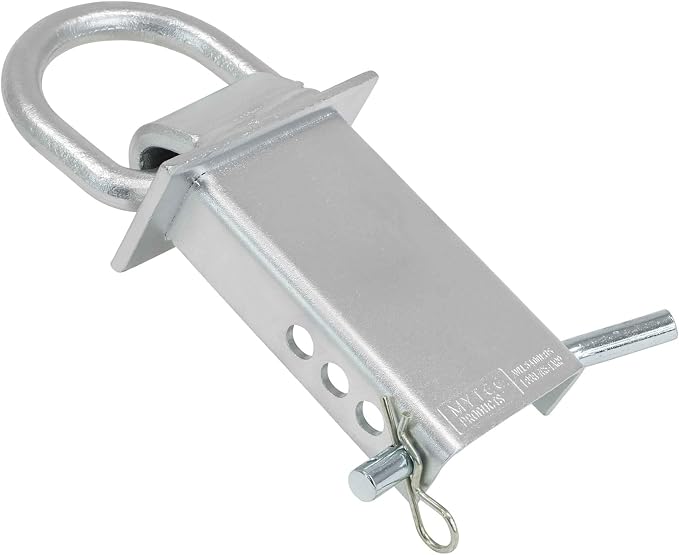 Mytee Products Heavy Duty Adjustable Trailer Stake Pocket D Ring Zinc Coated w/ 1/2" Hitch Pin, Load limit 5400 lbs& 4 Adjustable Hole Stake Pocket D-Ring Tie Down Utility for Flatbed Trucks & Trailer