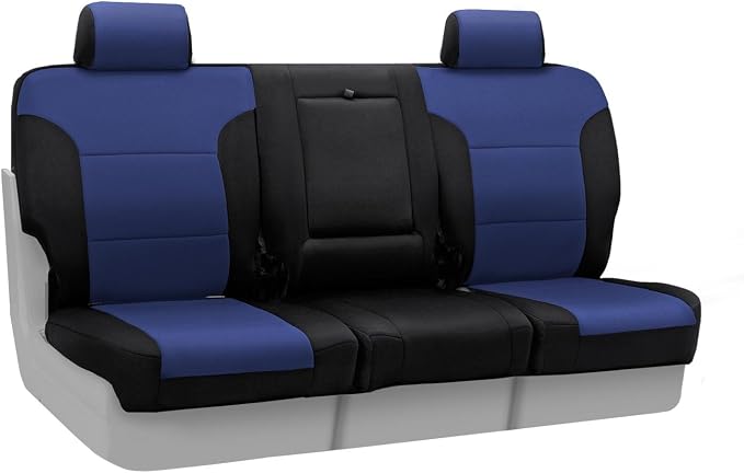 Coverking Custom Fit Front 50/50 Bucket Seat Cover for Select Ford F-Series Models - Neosupreme (Navy Blue with Black sides)