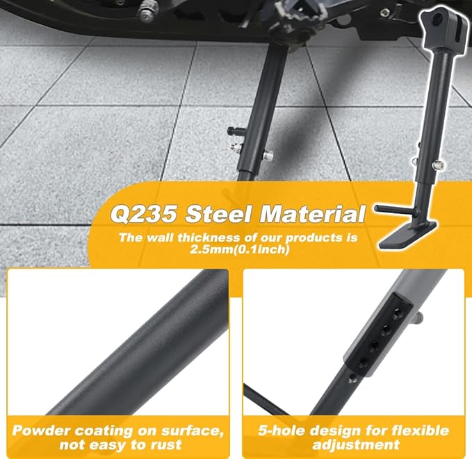 0-3'' Motorcycle Adjustable Kickstand Compatible with Royal Enfield Himalayan 411 2020-2023, Scram 411 2023-2024 Adjustable Side Stand Kickstand
