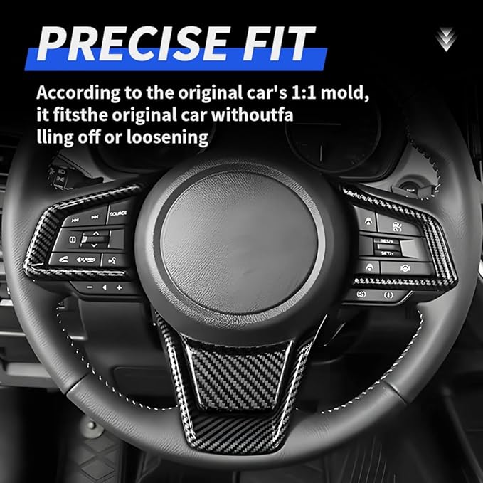Carbon Fiber Style Car Steering Wheel Trim Cover Panel Accessories for Subaru Crosstrek 2018-2025，Forester 2019-2024，Impreza 2017-2025，Ascent 2019-2025，Legacy 2018-2025，Outback 2018-2025