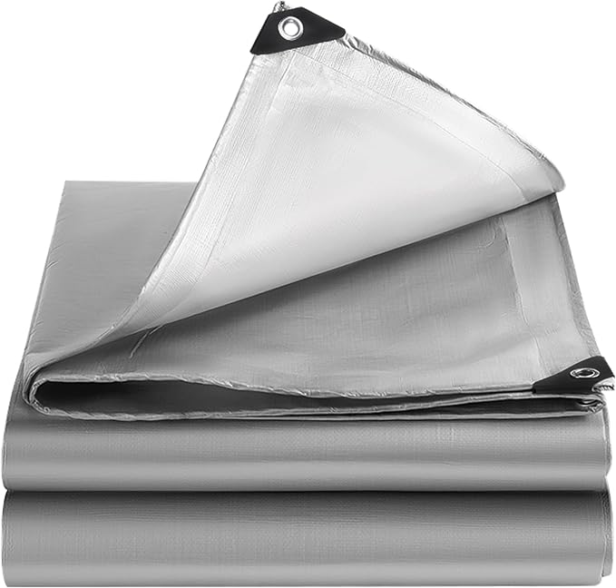 14 * 14FT Tarps Heavy Duty Waterproof, 12 Mil Large Tarps with Grommets and Reinforced Edges, UV Tear Fade Resistant, Heavy Duty Tarpaulin for Outdoors Patio Camping
