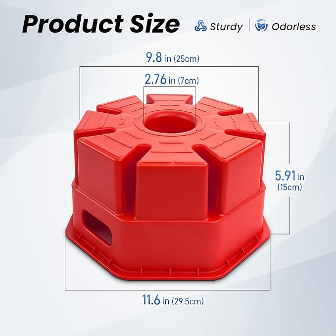 ROBLOCK 6"H Trailer Jack Block 4 Pack with Bag Rope, Heavy Duty RV Stabilizer Blocks for Any Tongue Jack, Post, Foot, 5th Wheels, Round, Square or Scissor Stabilizer, RV Essentials for Travel Trailers