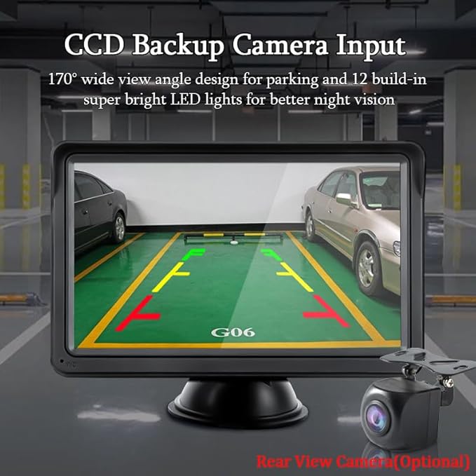 7 Inch HD IPS Touchscreen Wireless CarPlay & Android Auto, Voice Control with HD Night Vision Waterproof Backup Camera, Plug and Play Universal for All Vehicles