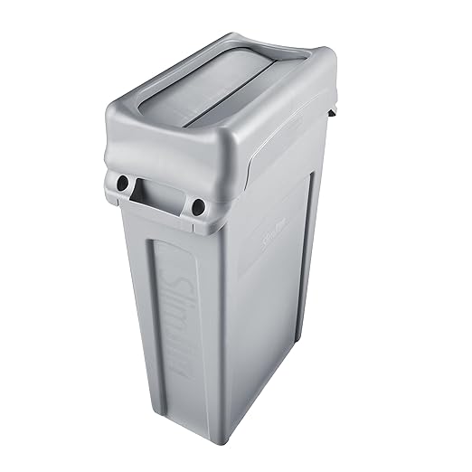 Rubbermaid Commercial Products SLIM JIM Swing Lid for Use with 16/23 GAL Vented Slim Jim Containers, for Kitchens/Classrooms/Offices/Back of House, Black