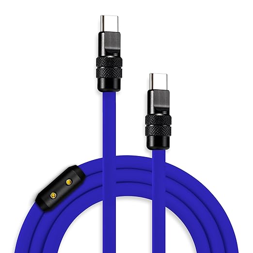 chubbycable Black Chubby Pro - Samurai Cable 240W USB-C Cable Silicone Fast Charging USB C Charger Cord Compatible with iPhone 17-15 Series iPad Galaxy Series, Dark Blue, Type-C to Type-C, 6.6FT