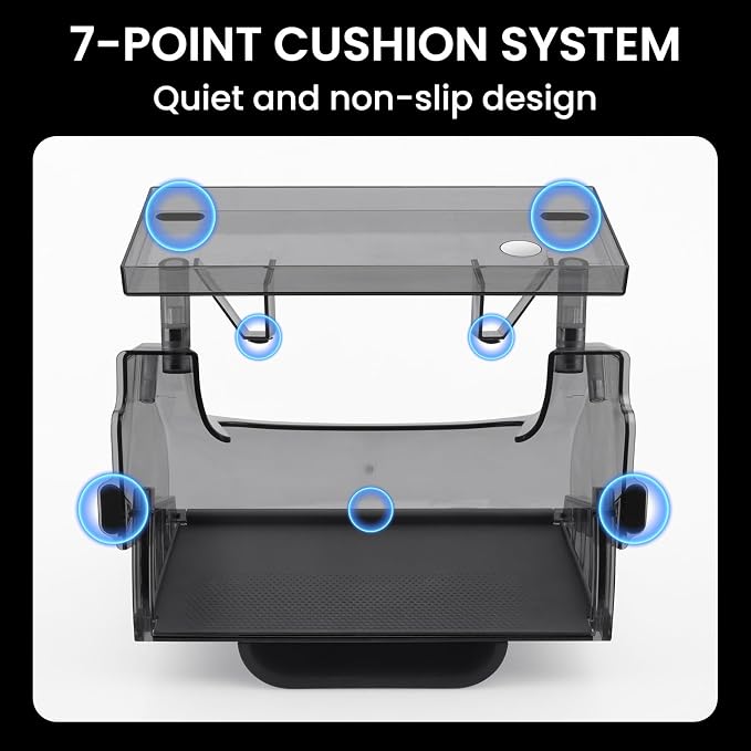 for Tesla Model Y Juniper & Model Y L Under Screen Storage Organizer 2025-2026/Model 3 Highland 2024-2026, Hideable Center Console Organizer Tray for Model Y Juniper Accessories, Black