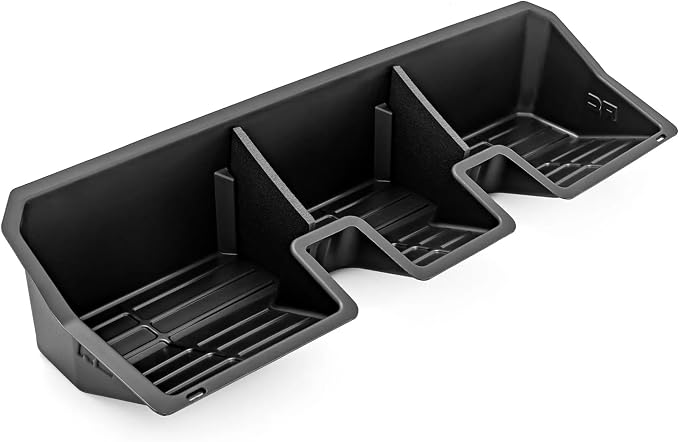 Rough Country Under Seat Storage Tray for Tesla Cybertruck (2024-2005) - Custom-Fit Rear Seat Organizer, High-Density Thermoplastic, Anti-Skid Cargo Tray