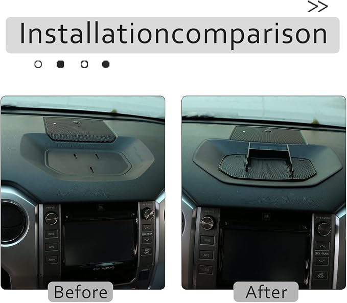 Fit for Toyota Tundra 2007-2021 Car Dash Center Console Table Storage Tray,Instrument Organizer ABS Black Materials Anti-Slip Backing Accessories (Without Mobile Phone Holder)
