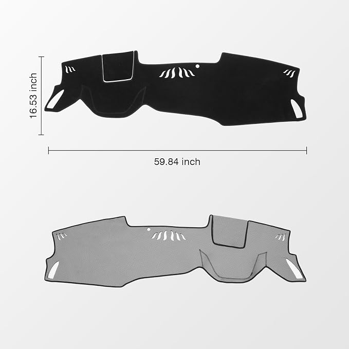 KUST Black Dash Cover for Hyundai Sonata 2020-2023 (Only fits for 8.0-inch Touch Screen Dashboard) Polyester Dashboard Cover Non-Slip Interior Accessories for Sonata Custom Fit Dash Mat No Glare