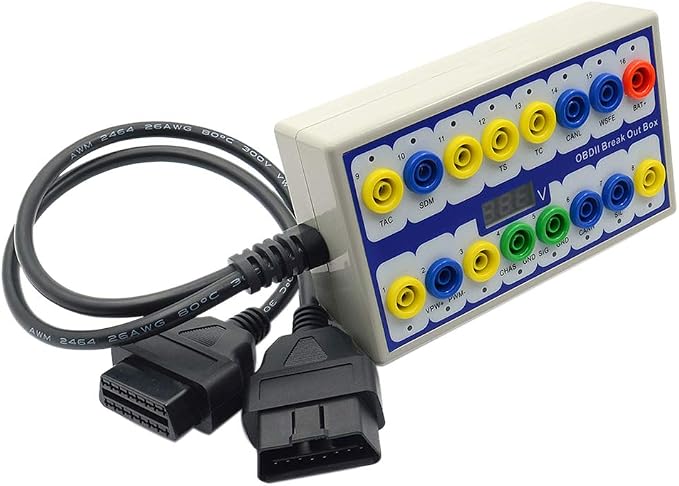 OBD 2 Breakout Box - OBD 2 Protocol Detector Tester Auto Car Tools Diagnostic Connector Breakout Box Detector Repair with Connection Cable