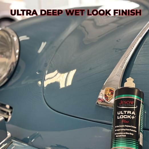 Jescar Ultra Lock + - 16oz | SiO2-Infused Advanced Polymer Sealant for Long-Lasting Paint Protection and High Gloss Finish – UV Protection, Easy Application, Safe for Cars, Boats, RVs, and Motorcycles