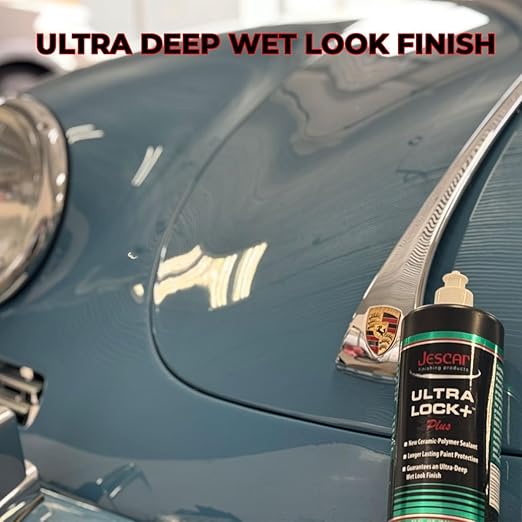 Jescar Ultra Lock + - 8oz | SiO2-Infused Advanced Polymer Sealant for Long-Lasting Paint Protection and High Gloss Finish – UV Protection, Easy Application, Safe for Cars, Boats, RVs, and Motorcycles