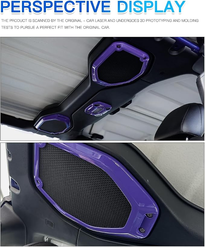 Barong for Jeep Wrangler JL JLU Gladiator JT 2018-2023 Accessories Interior Decoration Steering Wheel Gear Cup Holder Door Panel AC Air Vent Reading Light Cover 23PCS Full Set (Purple)
