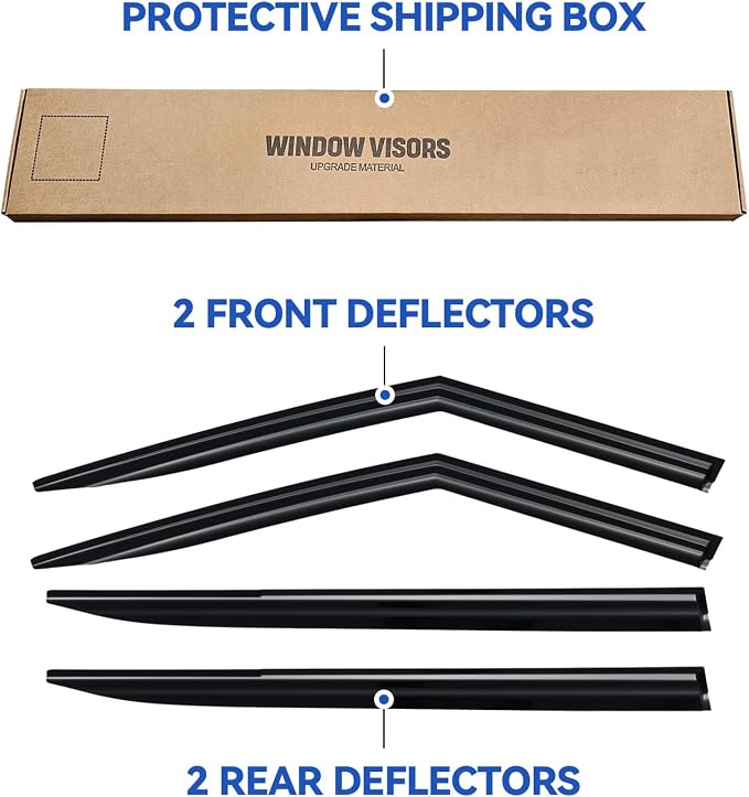 Window Visors Rain Guards for 2024 2025 2026 Hyundai Santa Fe, Out-Channel Window Vent Wind Deflectors Visors Shades for 24 25 26 Santa Fe