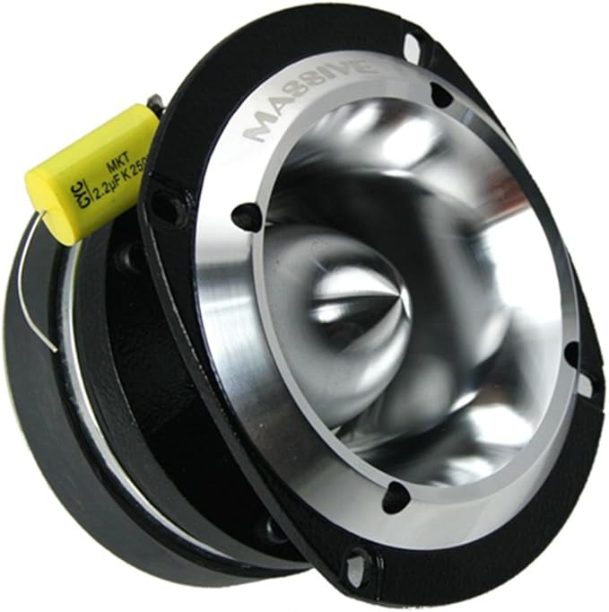 Massive Audio T50 Super Bullet Tweeter | 8 Ohm, High-Power Titanium Dome Super Tweeter, 300W MAX Pro Audio Driver, Ultra-Crisp Highs, Aluminum Housing for Car, Motorcycle & Powersports Systems
