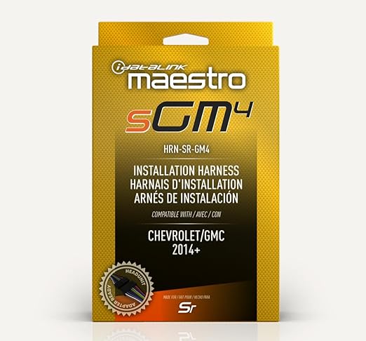 Idatalink Maestro HRN-SR-GM4 T-Harness for Select Chevrolet/GMC GM Vehicles 2016+, replace the factory radio while retaining steering wheel controls & use of factory amp (ADS-MSR module also required)
