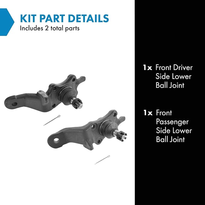 TRQ Front Lower Driver and Passenger Side Ball Joint Set Compatible with 1996-2002 Toyota 4Runner 2001-2002 Sequoia 2000-2002 Tundra