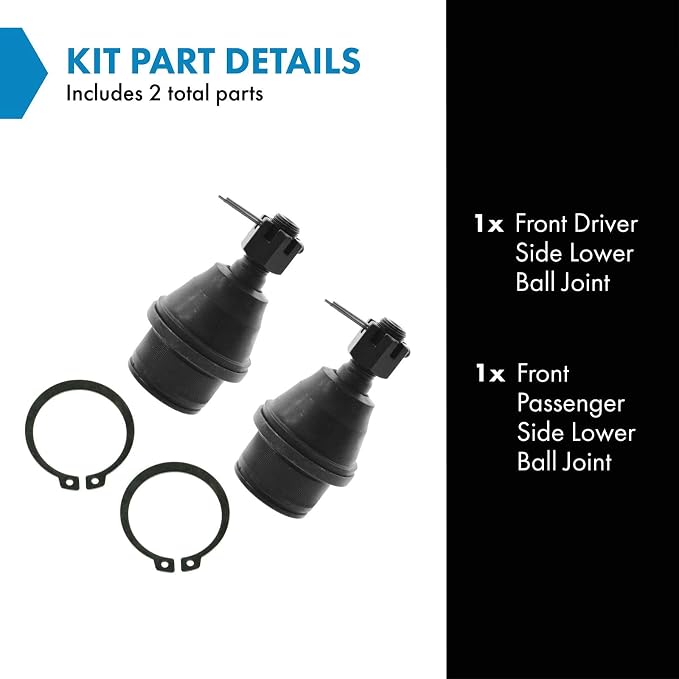 TRQ Front Lower Ball Joint Set Compatible with 04-07 Buick 02-09 Chevrolet GMC 03-08 Isuzu 02-04 Oldsmobile 05-09 Saab