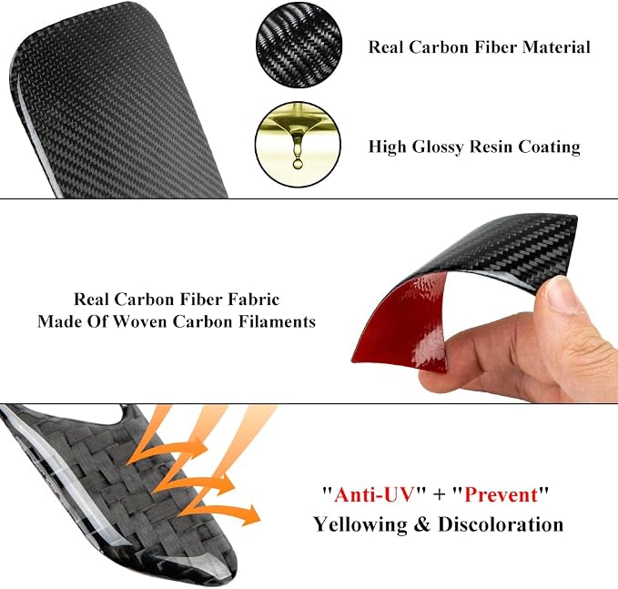 AeroBon TSX Real Carbon Fiber Interior Trim Overlay Compatible with 2009-2014 Acura TSX Sedan and Sport Wagon, 9-Piece Window Switch Panel, Mirror Switch, Seat Memory, Inner Door Handle Trim Cover Set