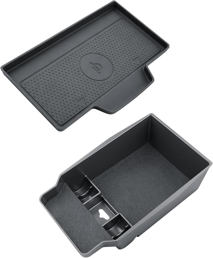 SKTU 2-Pack for 2026 Mazda CX-5 Center Console Organizer for 2026+ Mazda CX-5 Console Tray & Wireless Charging Mat Mazda CX5 2026 Accessories ABS Insert Armrest Storage Box with Coin Holder