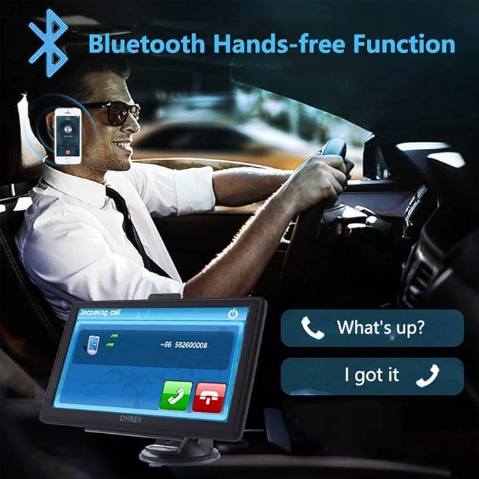 OHREX N800 GPS Navigator for Car with Bluetooth, 7” Truck GPS Commercial Drivers, 2026 Maps (Free Lifetime Updates), Semi Trucker GPS Navigation Systems, Custom Truck Routing
