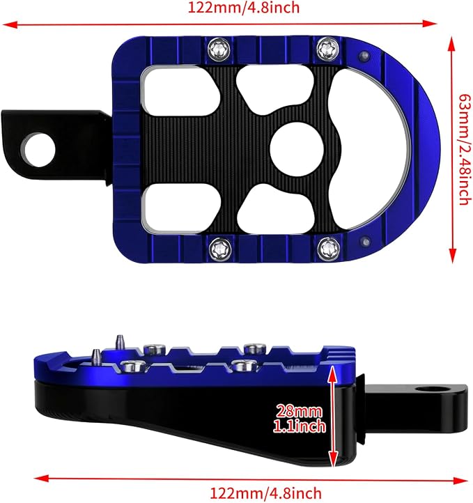 Motorcycle Floorboards Passenger Footboards Wide Foot Pegs Board Pedal Compatible with Touring Electra Road Street Glide Softail Road King Blue Edge