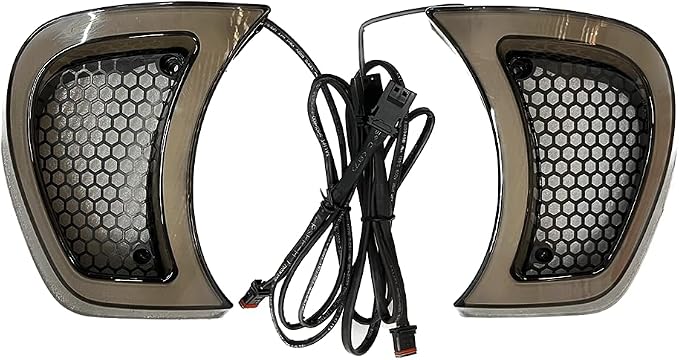 Turning Blinker Lights Headlight Vent Accent LED Indicator Tracer for Harley Touring Road Glide Models 2014-2023 (Black)